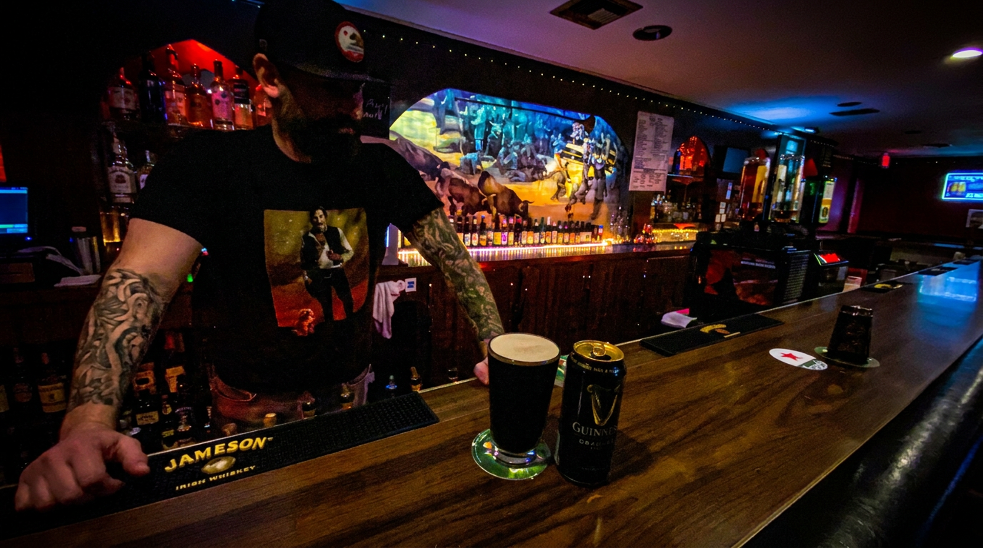 Behind the bar